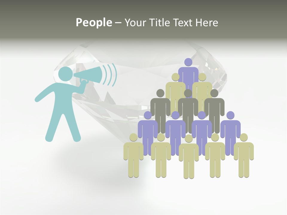 A Diamond On A White Background With A Shadow PowerPoint Template