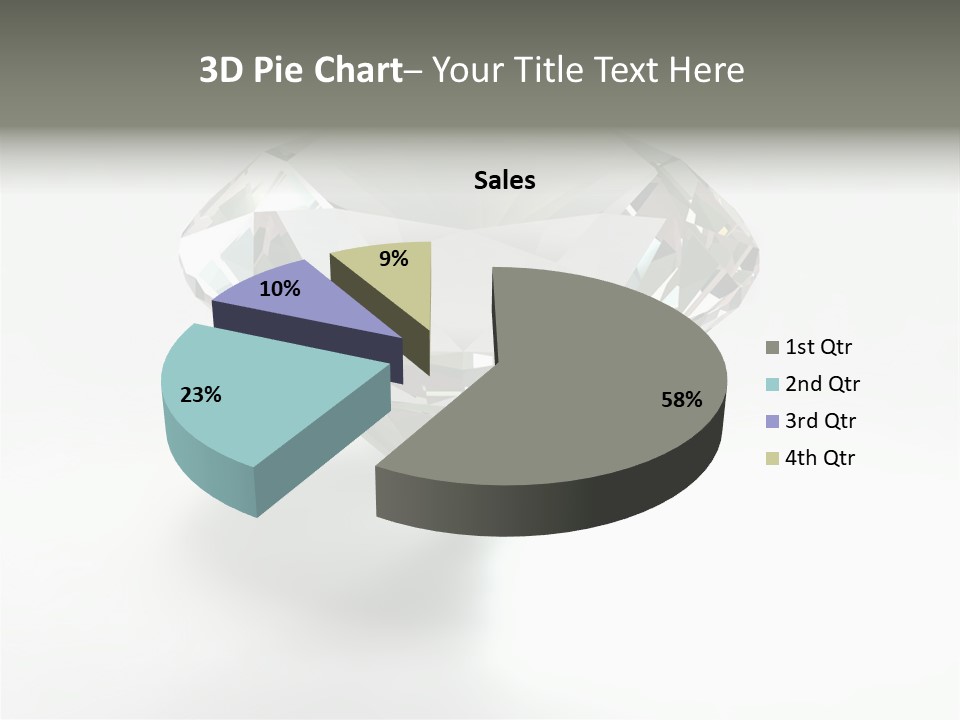A Diamond On A White Background With A Shadow PowerPoint Template