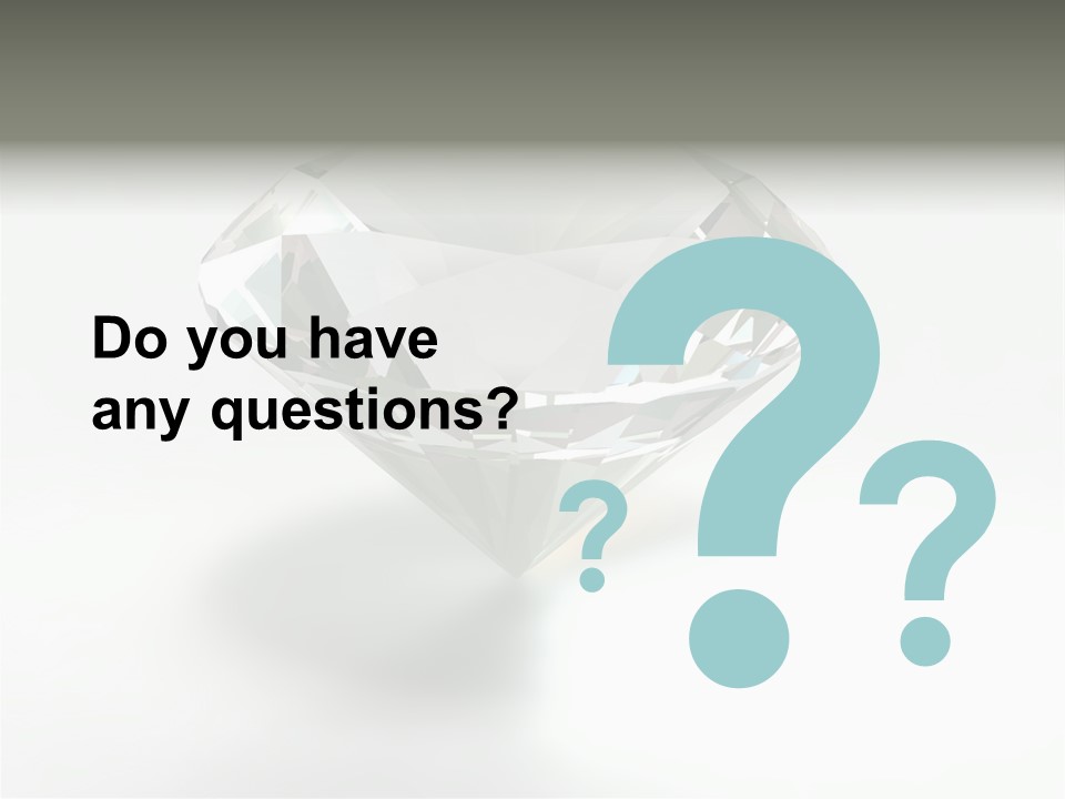 A Diamond On A White Background With A Shadow PowerPoint Template