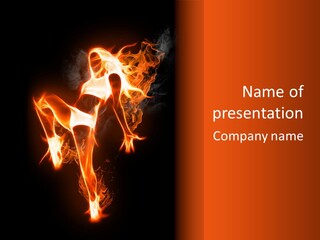 A Woman Is Dancing With Fire In Her Body PowerPoint Template