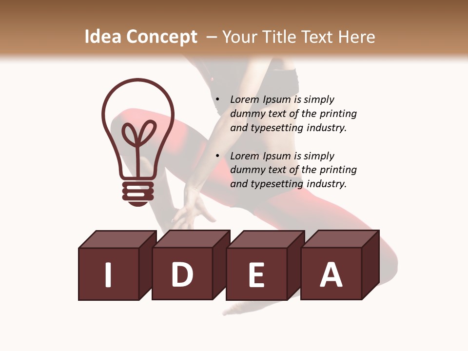 A Woman Jumping In The Air With Her Hair In The Air PowerPoint Template