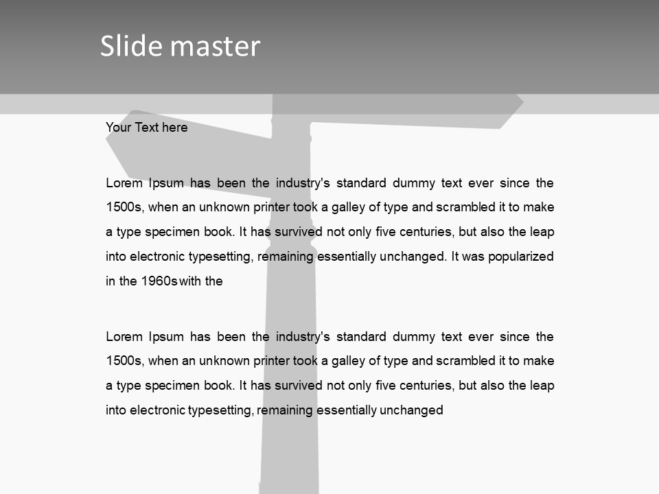 A Black And White Picture Of A Street Sign PowerPoint Template