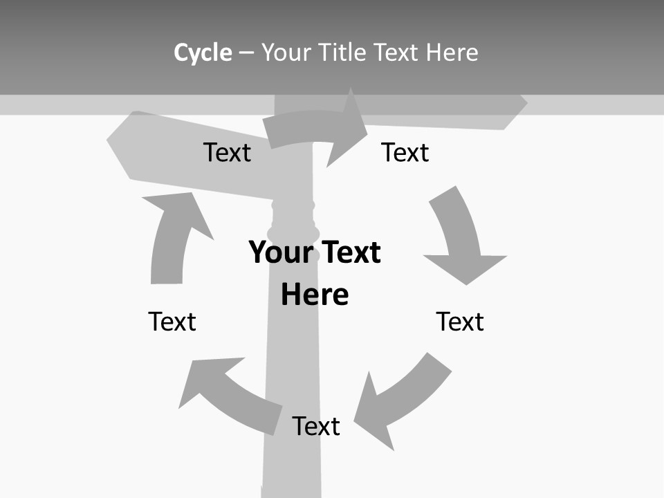 A Black And White Picture Of A Street Sign PowerPoint Template