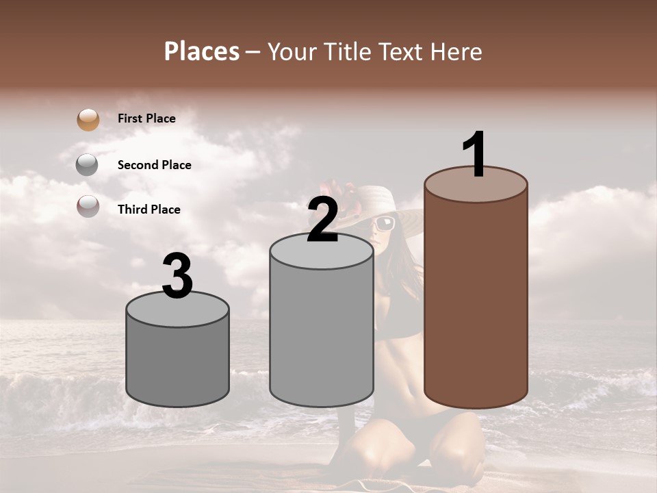 Pretty Vacation Woman PowerPoint Template