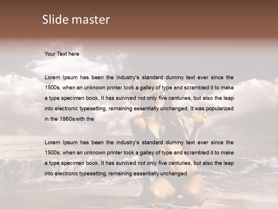 Pretty Vacation Woman PowerPoint Template