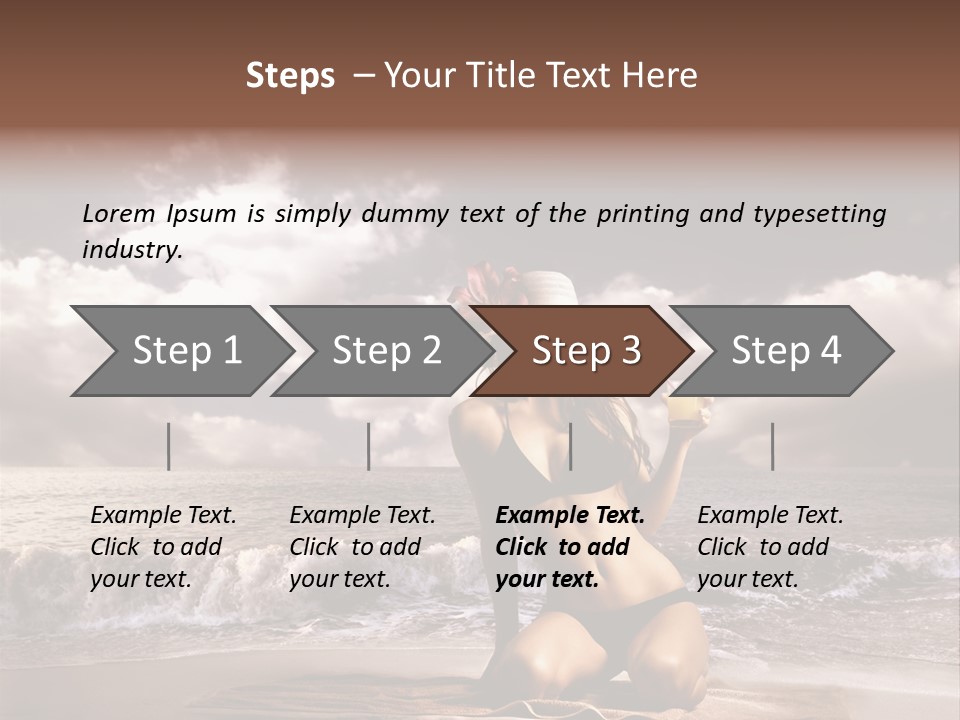 Pretty Vacation Woman PowerPoint Template