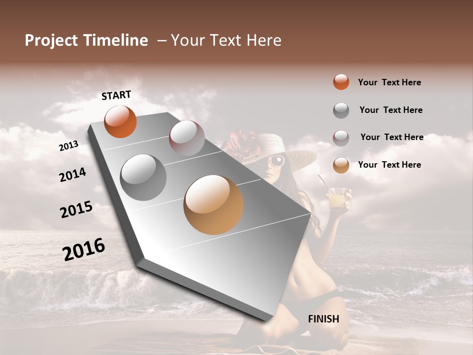 Pretty Vacation Woman PowerPoint Template