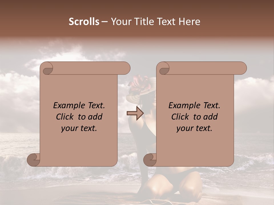 Pretty Vacation Woman PowerPoint Template