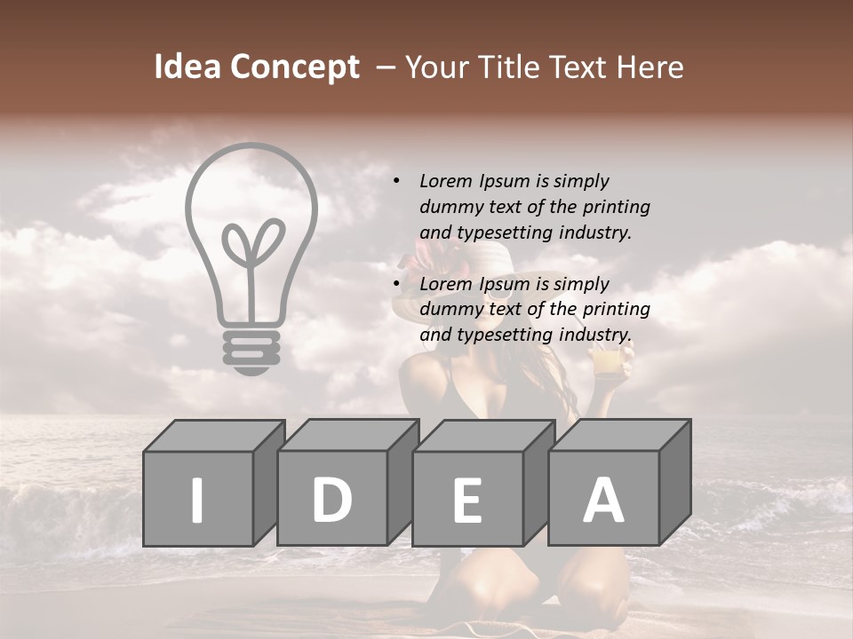 Pretty Vacation Woman PowerPoint Template