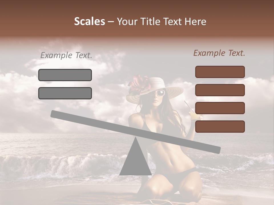 Pretty Vacation Woman PowerPoint Template