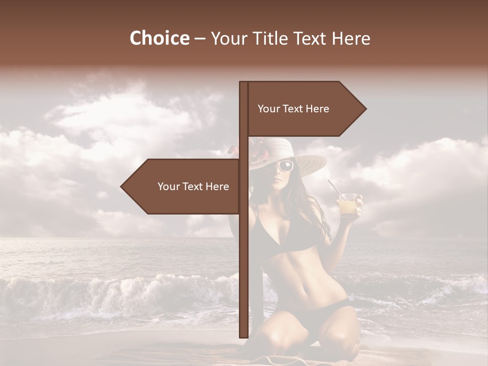 Pretty Vacation Woman PowerPoint Template