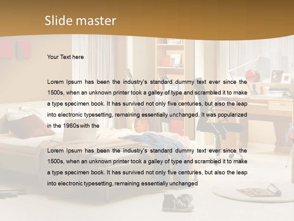 Clock Bed Young PowerPoint Template