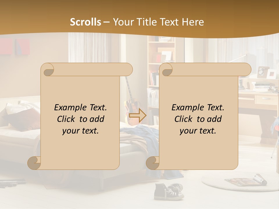 Clock Bed Young PowerPoint Template