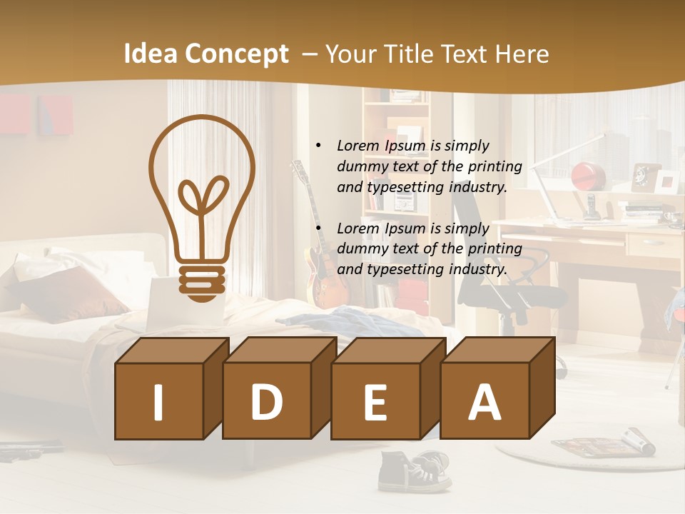 Clock Bed Young PowerPoint Template