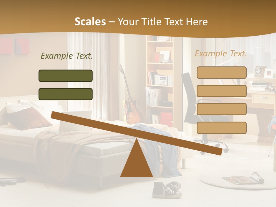 Clock Bed Young PowerPoint Template