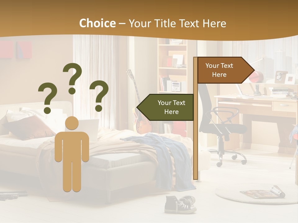 Clock Bed Young PowerPoint Template