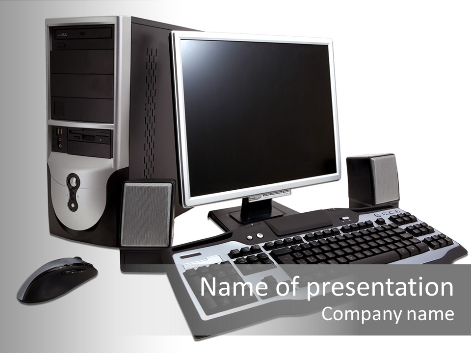 Desk Gray Isolated PowerPoint Template