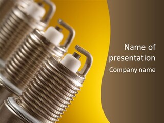 A Group Of Metal Pipes With A Yellow Background PowerPoint Template