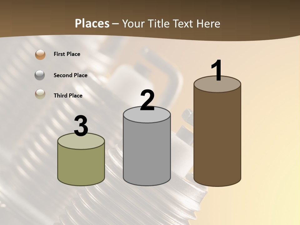 A Group Of Metal Pipes With A Yellow Background PowerPoint Template