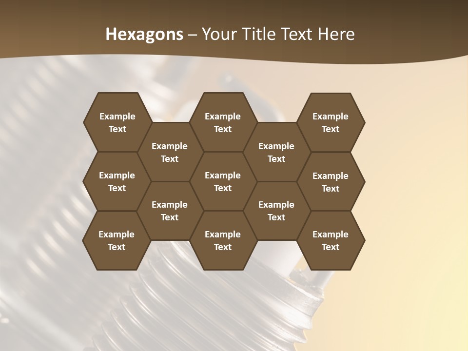 A Group Of Metal Pipes With A Yellow Background PowerPoint Template