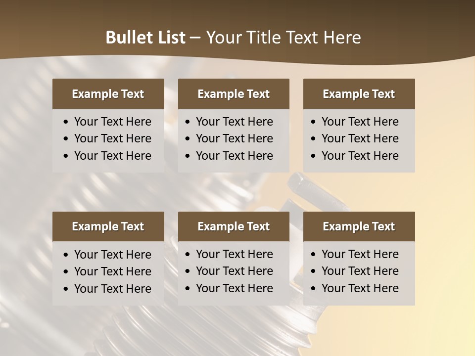 A Group Of Metal Pipes With A Yellow Background PowerPoint Template