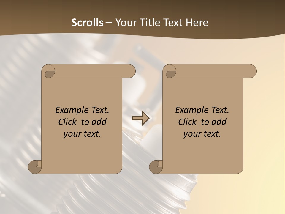A Group Of Metal Pipes With A Yellow Background PowerPoint Template