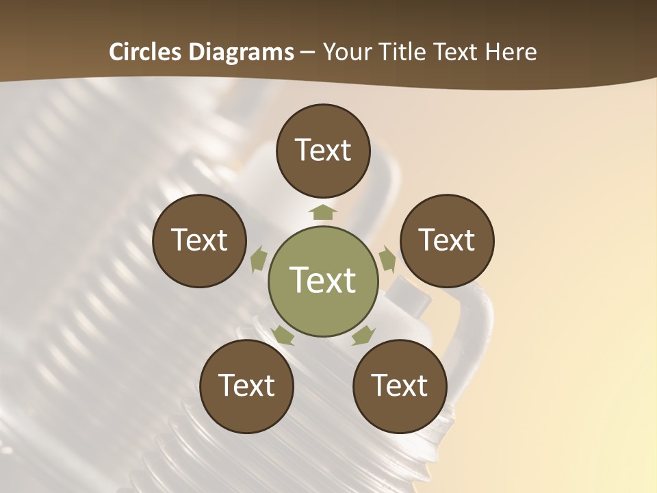 A Group Of Metal Pipes With A Yellow Background PowerPoint Template
