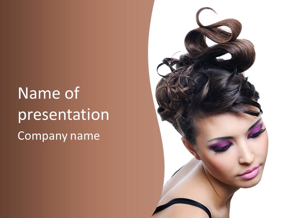 Posing Woman Makeup PowerPoint Template