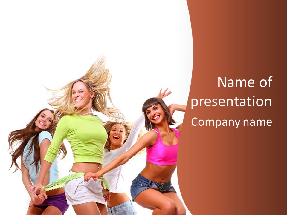 Group Tempting Blonde PowerPoint Template