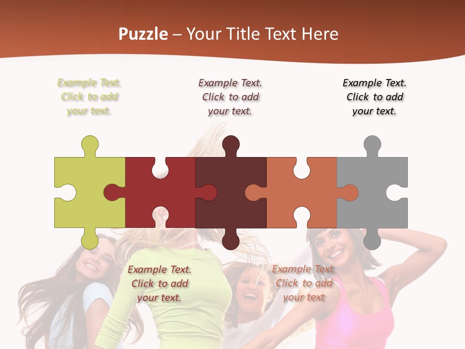 Group Tempting Blonde PowerPoint Template