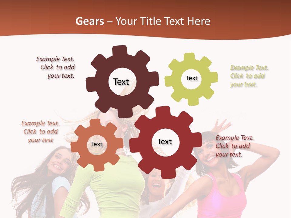 Group Tempting Blonde PowerPoint Template