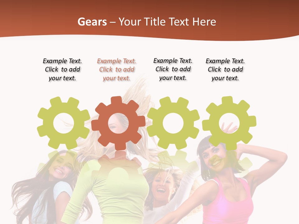 Group Tempting Blonde PowerPoint Template