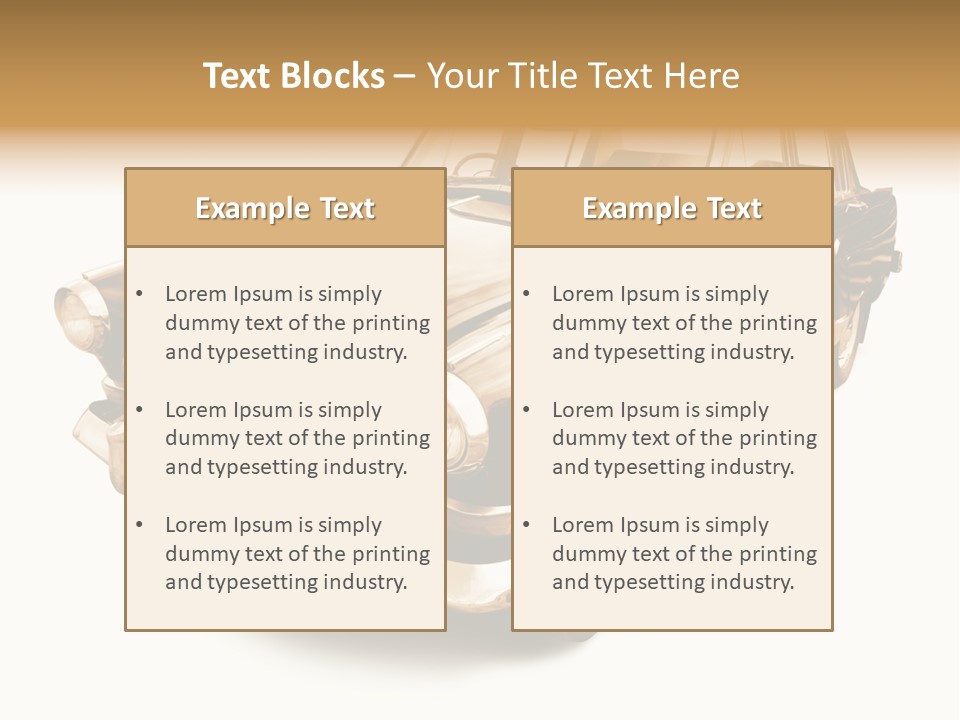 Wheels Cabriolet Transportation PowerPoint Template