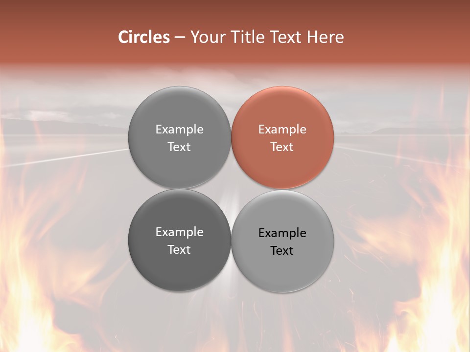 A Road With A Lot Of Fire On It PowerPoint Template