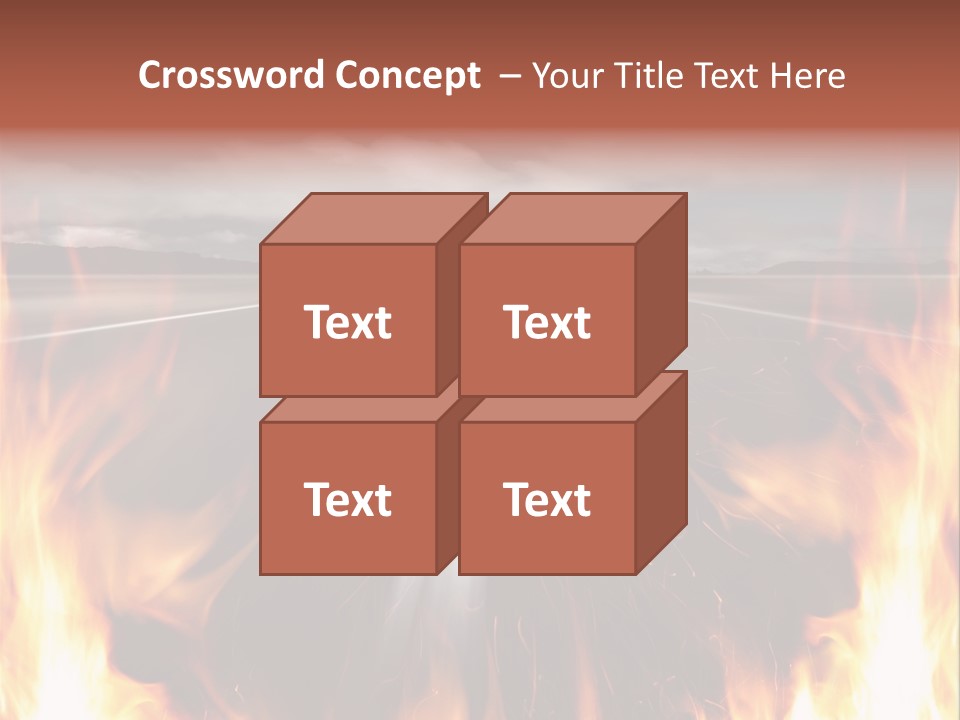A Road With A Lot Of Fire On It PowerPoint Template