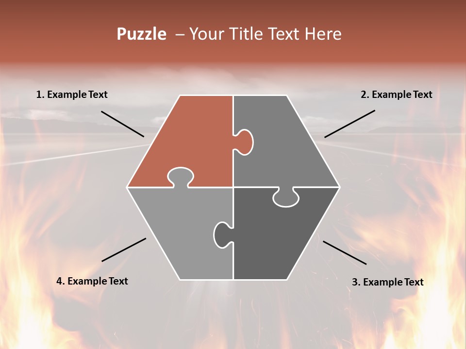 A Road With A Lot Of Fire On It PowerPoint Template