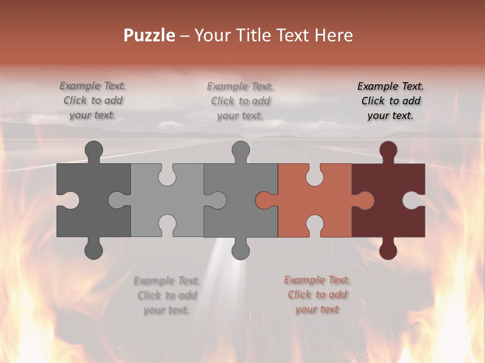 A Road With A Lot Of Fire On It PowerPoint Template