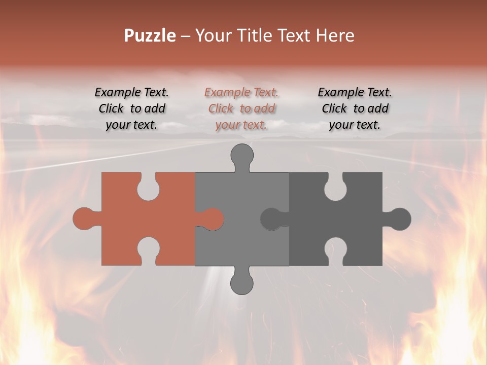 A Road With A Lot Of Fire On It PowerPoint Template