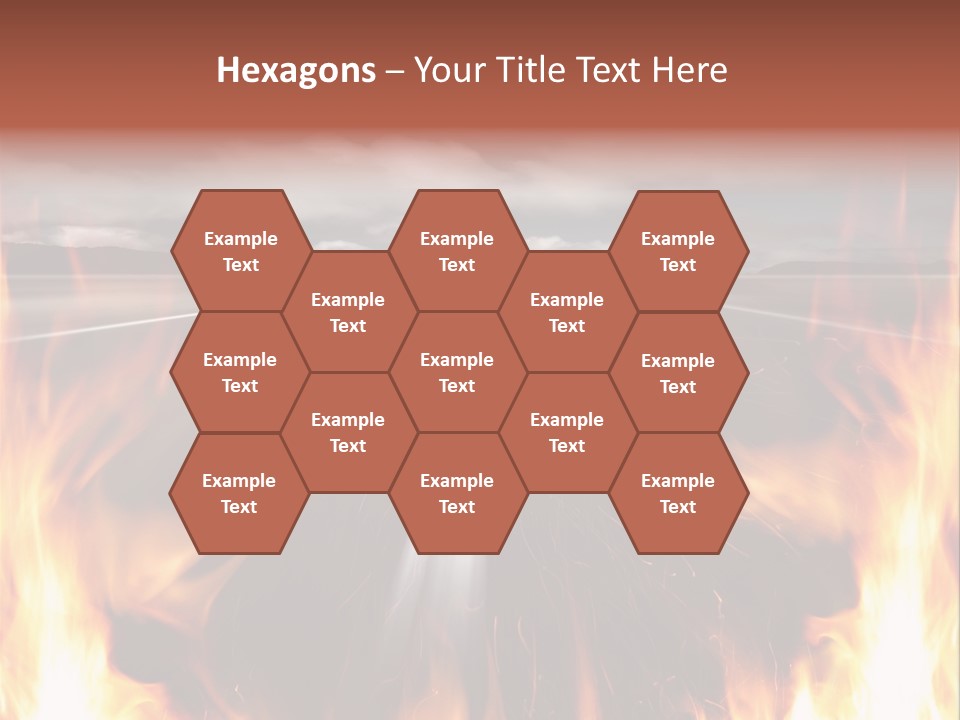 A Road With A Lot Of Fire On It PowerPoint Template