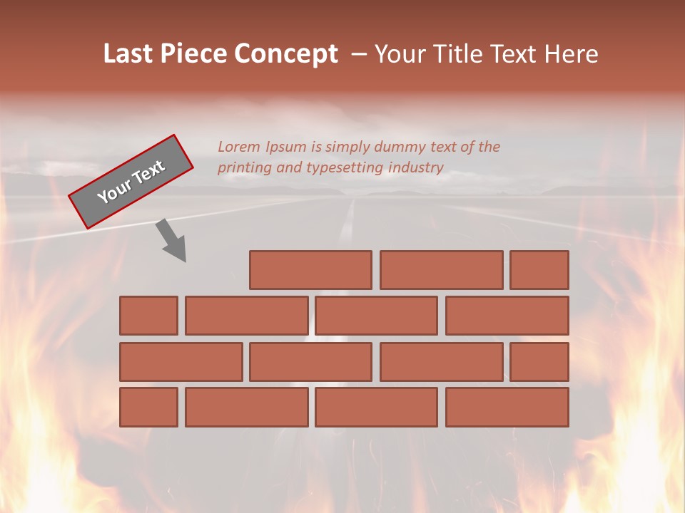 A Road With A Lot Of Fire On It PowerPoint Template