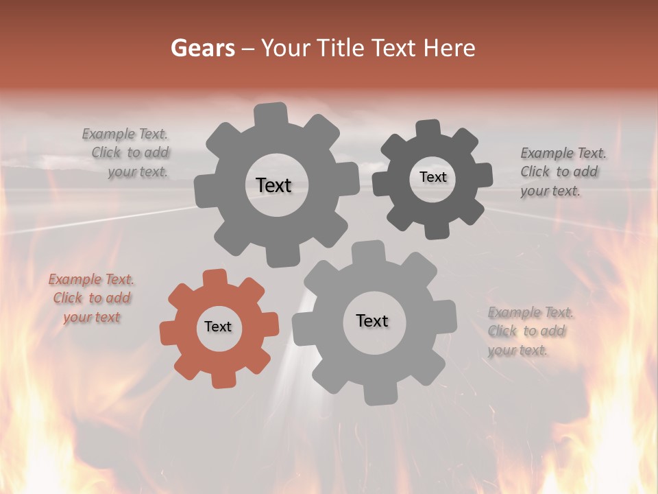 A Road With A Lot Of Fire On It PowerPoint Template