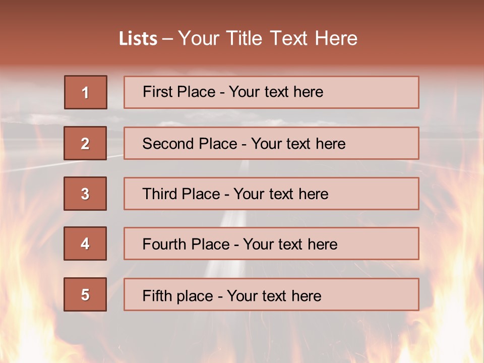 A Road With A Lot Of Fire On It PowerPoint Template