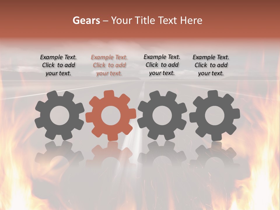 A Road With A Lot Of Fire On It PowerPoint Template