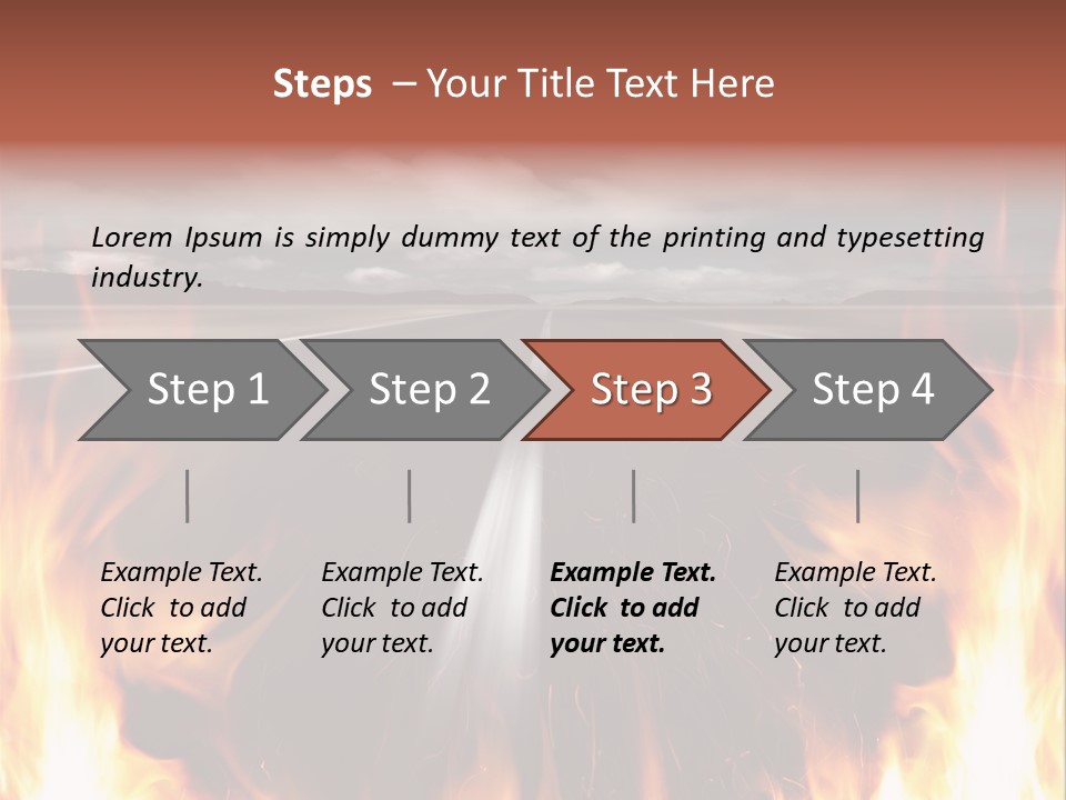 A Road With A Lot Of Fire On It PowerPoint Template