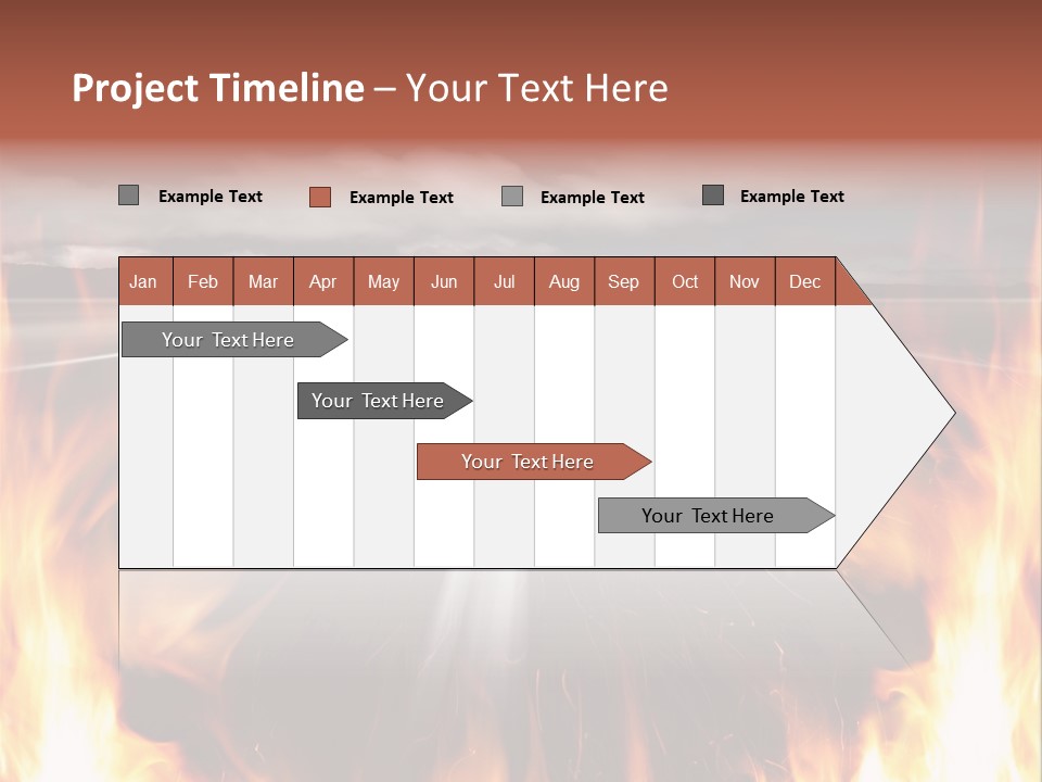 A Road With A Lot Of Fire On It PowerPoint Template