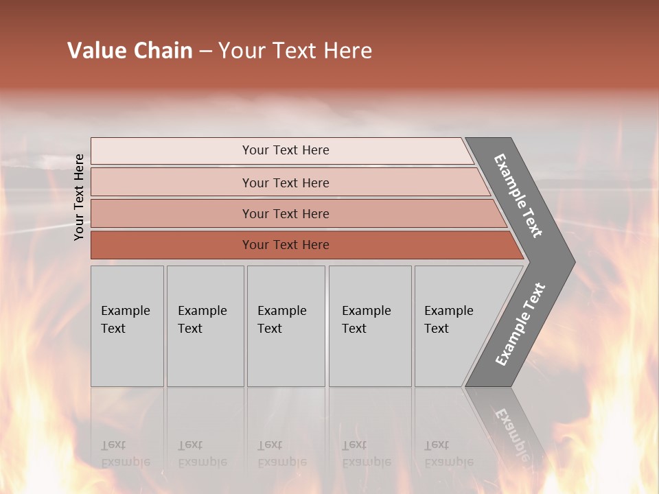 A Road With A Lot Of Fire On It PowerPoint Template