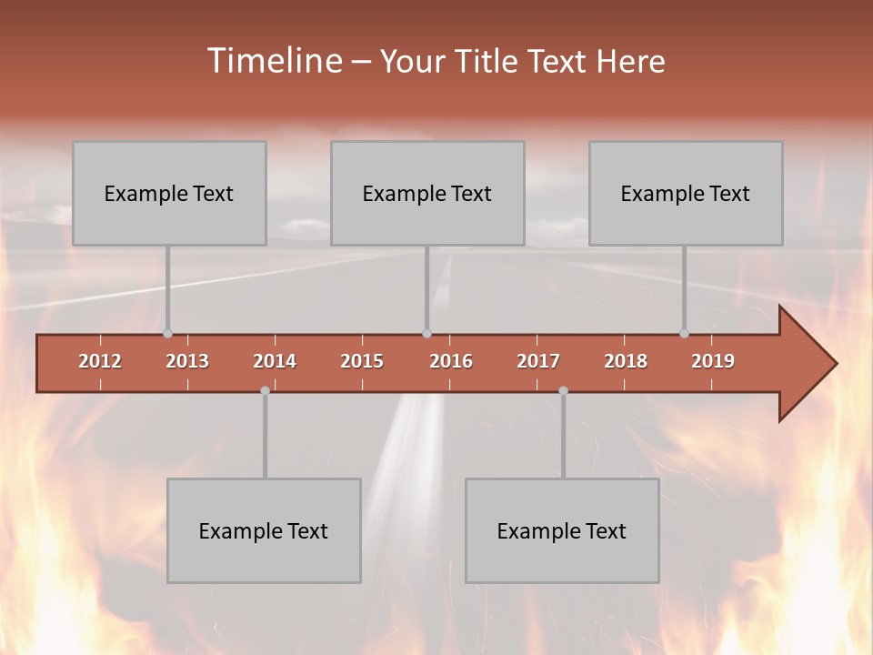 A Road With A Lot Of Fire On It PowerPoint Template