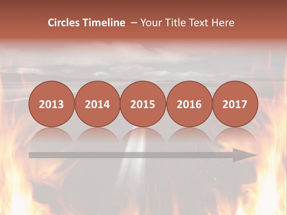 A Road With A Lot Of Fire On It PowerPoint Template