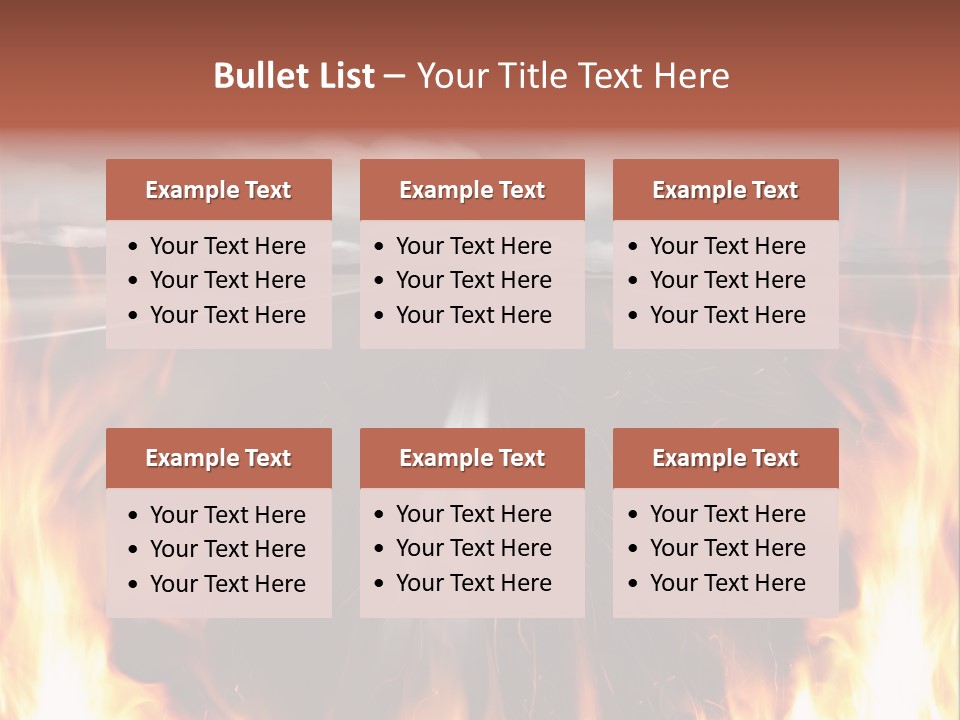 A Road With A Lot Of Fire On It PowerPoint Template