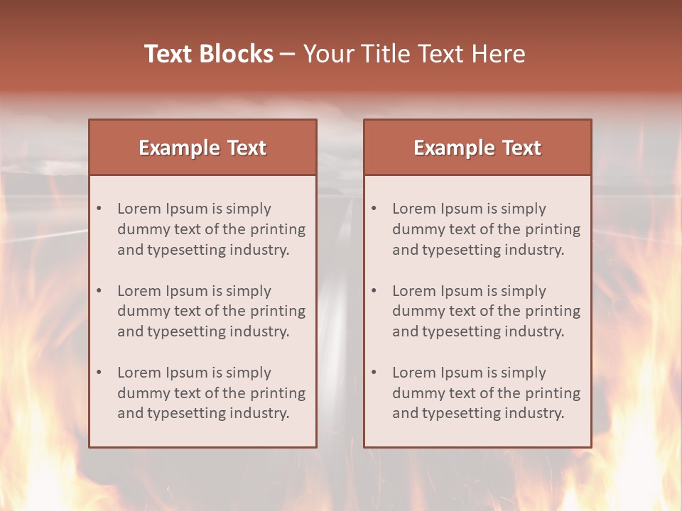 A Road With A Lot Of Fire On It PowerPoint Template